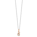 Brilliant Embers Sterling Silver Rose-tone Flash Rose Gold-plated 17 Stone 18 inch CZ Four Linked Hearts Necklace with 2 Inch Extender