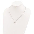 Brilliant Embers Sterling Silver Rhodium-plated 43 Stone 18 inch Micro Pav‚ CZ Heart and Star Necklace with 2 Inch Extender
