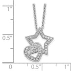 Brilliant Embers Sterling Silver Rhodium-plated 43 Stone 18 inch Micro Pav‚ CZ Heart and Star Necklace with 2 Inch Extender