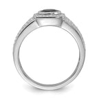 Brilliant Embers Sterling Silver Polished CZ & Black Spinel Men's Ring