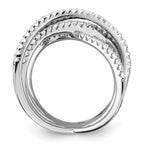 Brilliant Embers Sterling Silver Rhodium-plated 159 Stone Micro Pav‚ CZ Ring