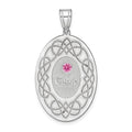 Sterling Silver Rhodium-plated Crystal Family Pendant