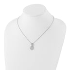 Sterling Silver & CZ Brilliant Embers Fancy Curve Pendant Necklace