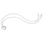 Brilliant Embers Sterling Silver Rhodium-plated 21 Stone 18 inch Micro Pav‚ CZ Polished Heart Necklace with 2 Inch Extender