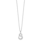 Brilliant Embers Sterling Silver Rhodium-plated 26 Stone 18 inch Micro Pav‚ CZ Polished Circle Necklace with 2 Inch Extender