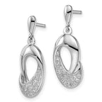 Brilliant Embers Sterling Silver Rhodium-plated 42 Stone Micro Pav‚ CZ Dangle Post Earrings