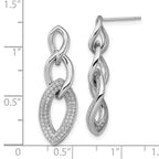 Brilliant Embers Sterling Silver Rhodium-plated 132 Stone Micro Pav‚ CZ Dangle Post Earrings