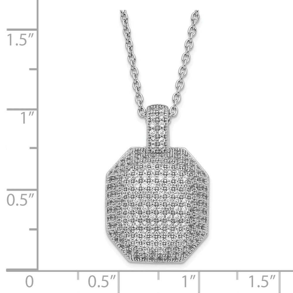 Sterling Silver & CZ Brilliant Embers Polished Fancy Necklace