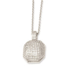 Sterling Silver & CZ Brilliant Embers Polished Fancy Necklace