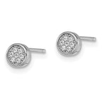 Brilliant Embers Sterling Silver Rhodium-plated 14 Stone Micro Pav‚ CZ Polished Post Earrings