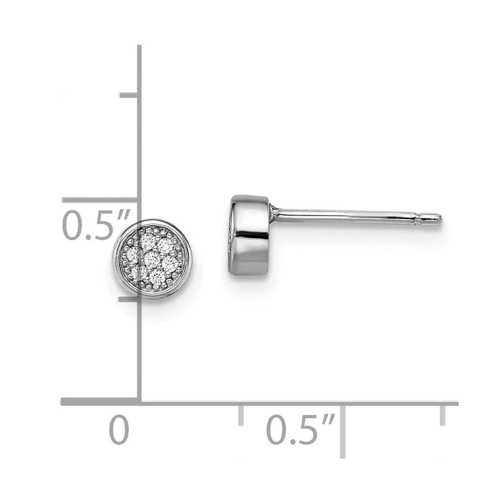 Brilliant Embers Sterling Silver Rhodium-plated 14 Stone Micro Pav‚ CZ Polished Post Earrings