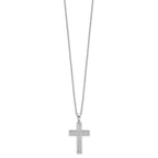 Brilliant Embers Sterling Silver Rhodium-plated 68 Stone 18 inch Micro Pav‚ CZ Polished Cross Necklace with 2 Inch Extender