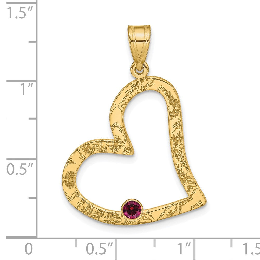 SSilver/Gold-plated 1 Birthstone Heart w/SSilver Bezel Family Pendant