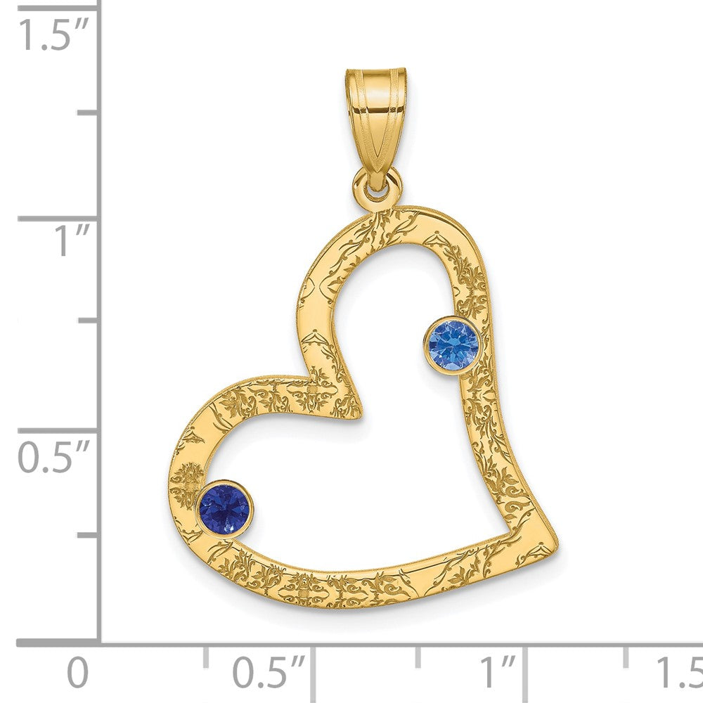 SSilver/Gold-plated 2 Birthstone Heart w/SSilver Bezel Family Pendant
