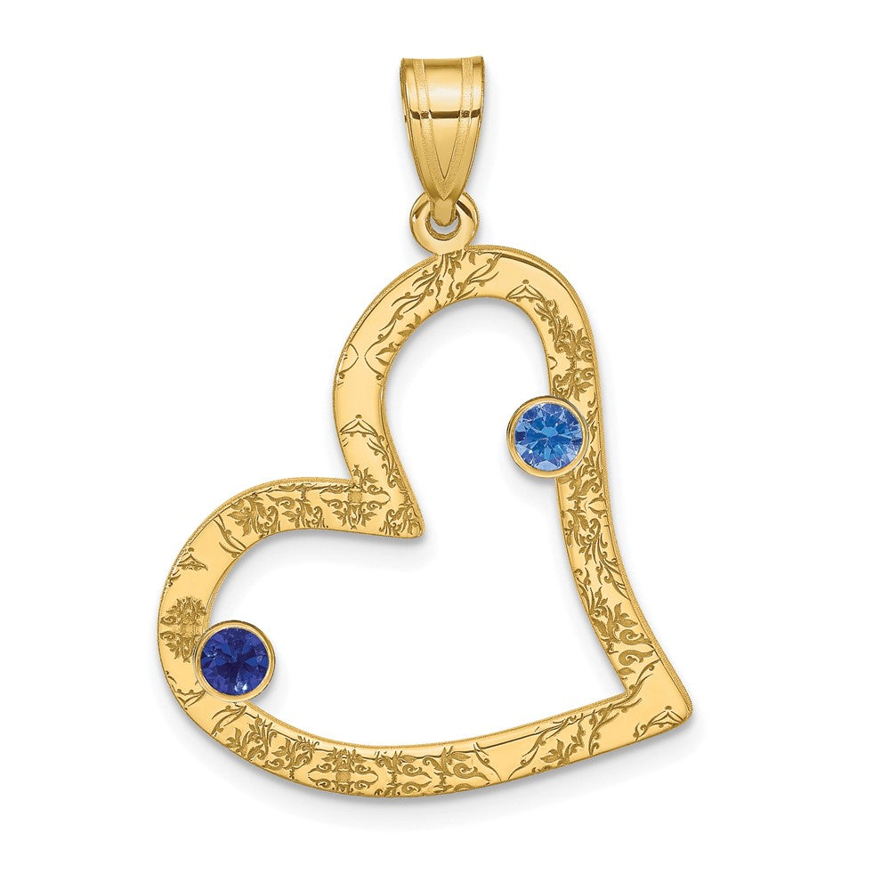SSilver/Gold-plated 2 Birthstone Heart w/SSilver Bezel Family Pendant