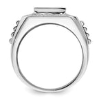Brilliant Embers Sterling Silver Rhodium-plated 89 Stone Micro Pav‚ CZ Polished Men's Ring