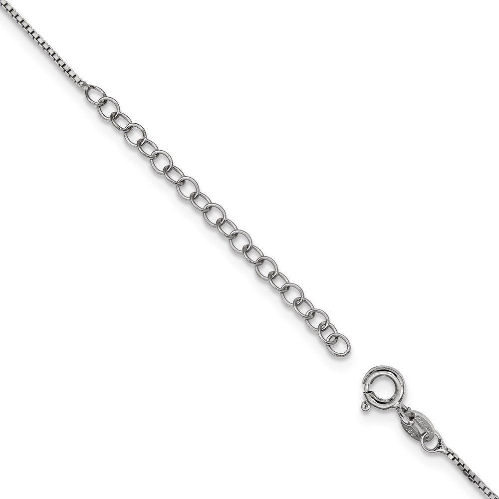 True Fire Sterling Silver Rhod-Plated Black & White CZ Teardrop Necklace