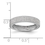 Sterling Silver Brilliant Embers Triple CZ Row Ring