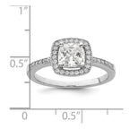 Brilliant Embers Sterling Silver Rhodium-plated 37 Stone Halo Micro Pav‚ CZ Ring