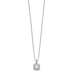 Brilliant Embers Sterling Silver Rhodium-plated 35 Stone 18 inch Halo Micro Pav‚ CZ Necklace with 2 Inch Extender