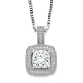 Brilliant Embers Sterling Silver Rhodium-plated 35 Stone 18 inch Halo Micro Pav‚ CZ Necklace with 2 Inch Extender