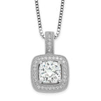 Brilliant Embers Sterling Silver Rhodium-plated 35 Stone 18 inch Halo Micro Pav‚ CZ Necklace with 2 Inch Extender