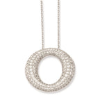 Sterling Silver & CZ Brilliant Embers Circle Necklace