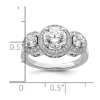 Brilliant Embers Sterling Silver Rhodium-plated 50 Stone Micro Pav‚ CZ Ring