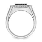 Brilliant Embers Sterling Silver Rhodium-plated 109 Stone Micro Pav‚ CZ Men's Ring