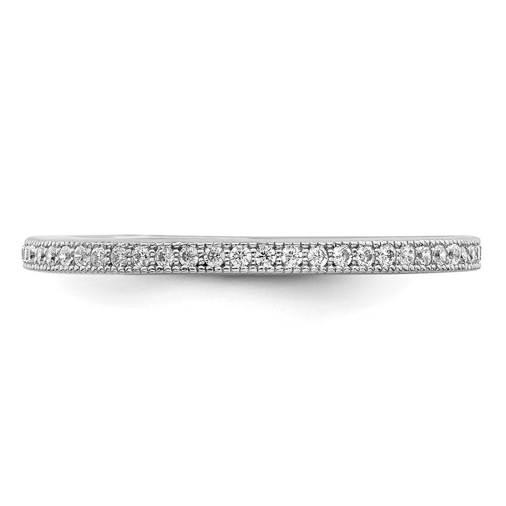 Brilliant Embers Sterling Silver Rhodium-plated 60 Stone Micro Pav‚ CZ Ring