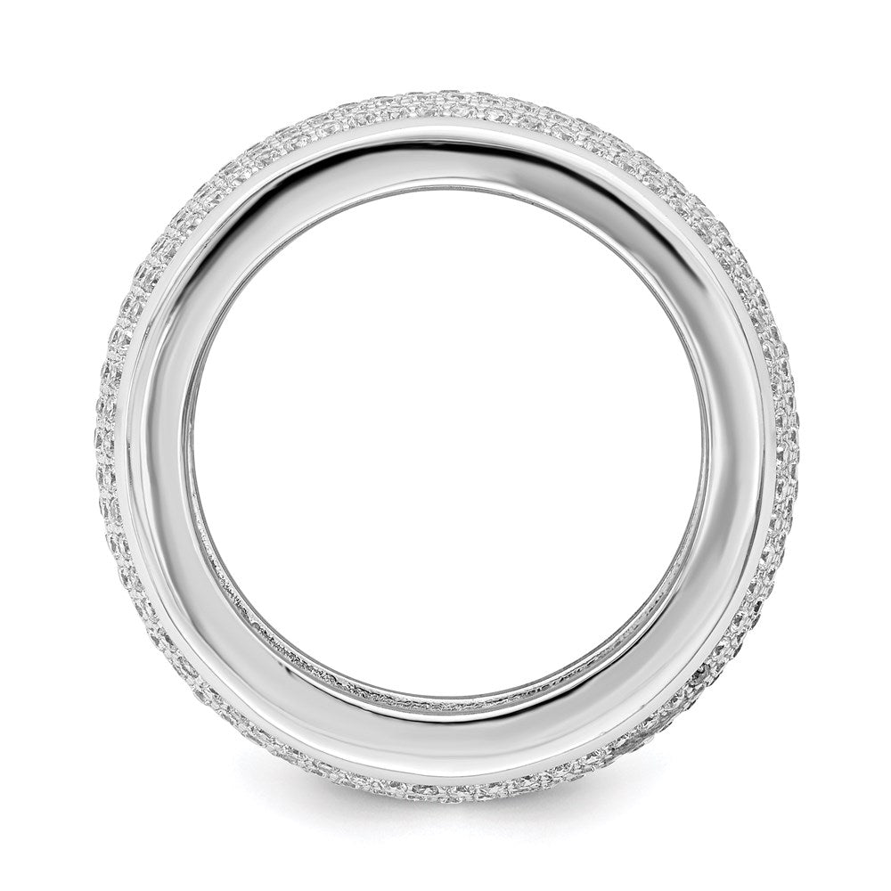 SS Rhodium-Plated CZ Brilliant Embers Ring