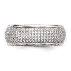SS Rhodium-Plated CZ Brilliant Embers Ring