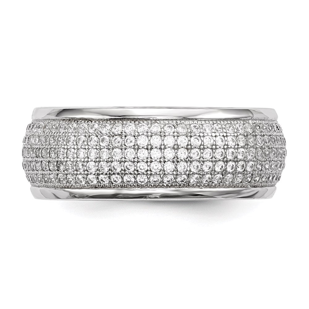 SS Rhodium-Plated CZ Brilliant Embers Ring