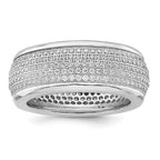 SS Rhodium-Plated CZ Brilliant Embers Ring