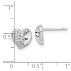 Brilliant Embers Sterling Silver CZ Heart Post Earrings