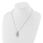 Sterling Silver Polished CZ w/ 2in ext Necklace