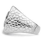 Brilliant Embers Sterling Silver Rhodium-plated 62 Stone Black Micro Pav‚ CZ Fleur De Lis Men's Ring