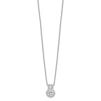 Brilliant Embers Sterling Silver Rhodium-plated 39 Stone 18 inch Micro Pav‚ Halo CZ Necklace with 2 Inch Extender
