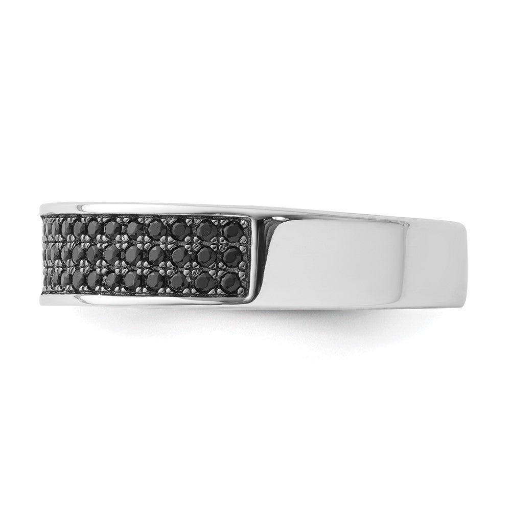 True Fire Sterling Silver Black CZ Ring