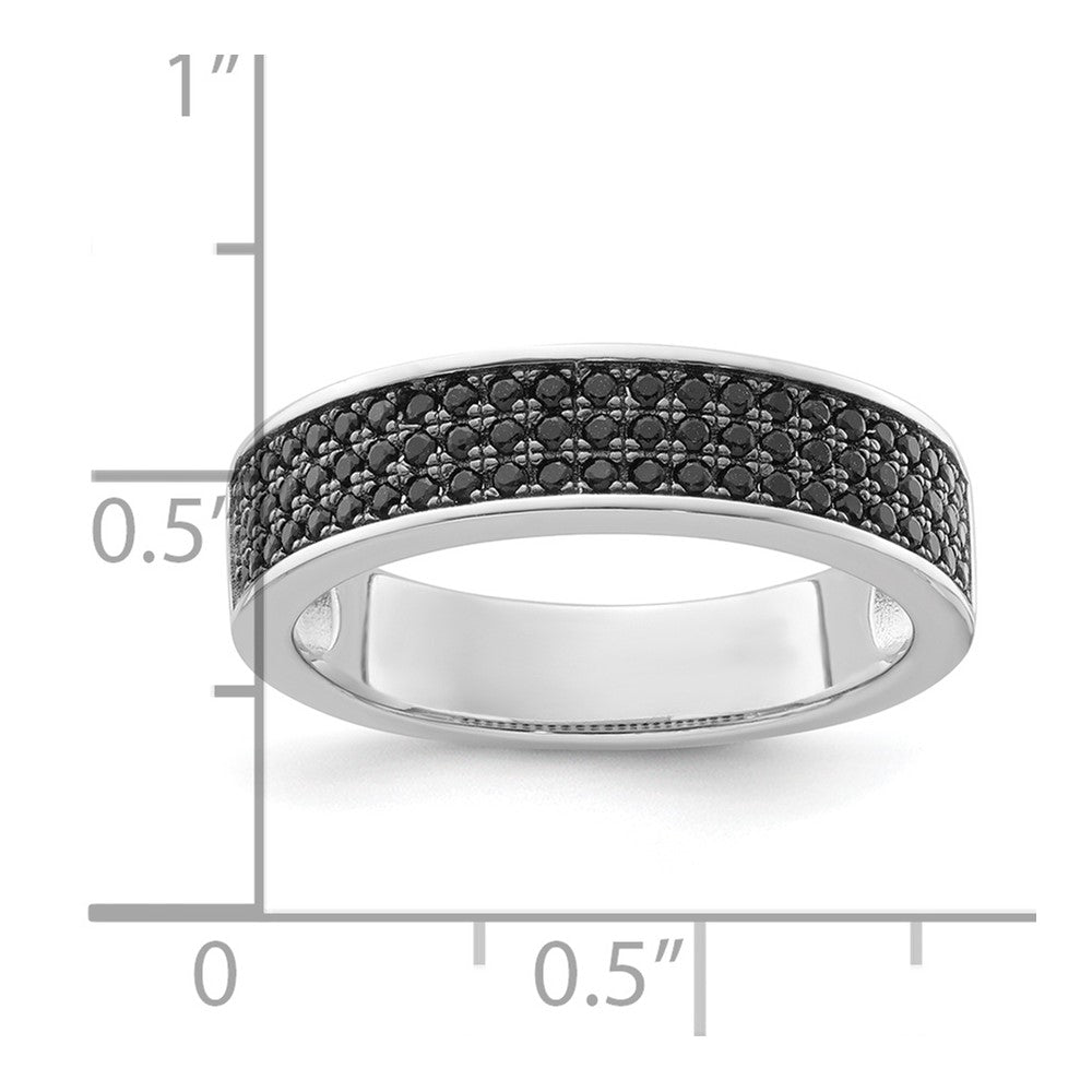 True Fire Sterling Silver Black CZ Ring