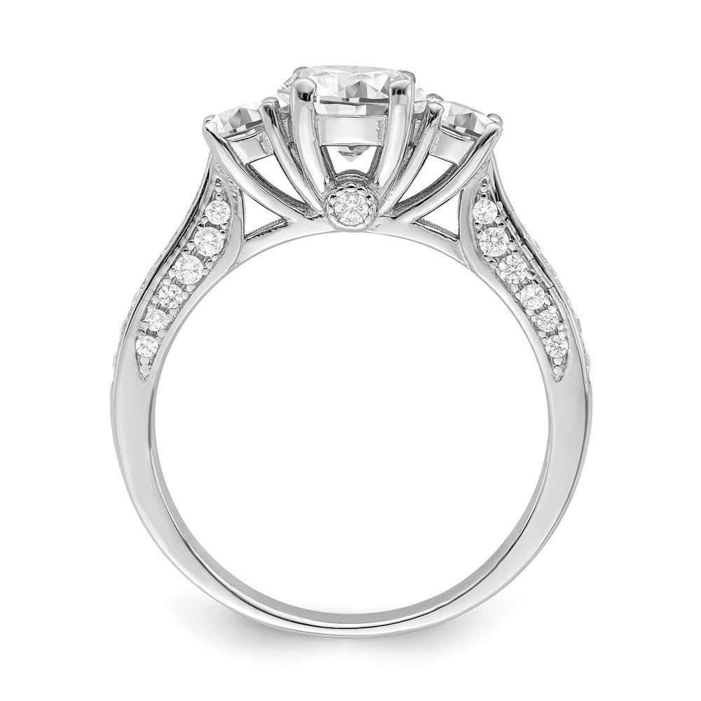 Brilliant Embers Sterling Silver Rhodium-plated 45 Stone Micro Pav‚ CZ Ring