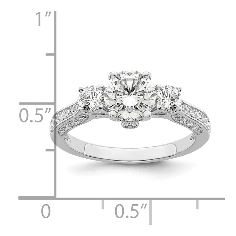 Brilliant Embers Sterling Silver Rhodium-plated 45 Stone Micro Pav‚ CZ Ring