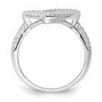 Sterling Silver Pink & Clear CZ Brilliant Embers Heart Ring