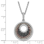 True Fire Sterling Silver & Multicolor CZ Circle w/ 2in ext Necklace