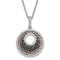 True Fire Sterling Silver & Multicolor CZ Circle w/ 2in ext Necklace