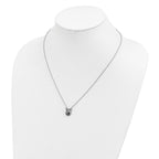 Brilliant Embers Sterling Silver Rhodium-plated 22 Stone 18 inch Micro Pav‚ CZ Owl Necklace with 2 Inch Extender