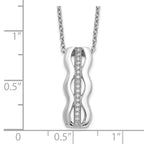 Brilliant Embers Sterling Silver Rhodium-plated 17 Stone 18 inch Micro Pav‚ CZ Necklace with 2 Inch Extender