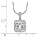 Brilliant Embers Sterling Silver Rhodium-plated 35 Stone 18 inch Micro Pav‚ CZ Necklace with 2 Inch Extender