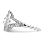 Brilliant Embers Sterling Silver Rhodium-plated 51 Stone Fancy Micro Pav‚ CZ Ring