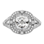 Brilliant Embers Sterling Silver Rhodium-plated 51 Stone Fancy Micro Pav‚ CZ Ring